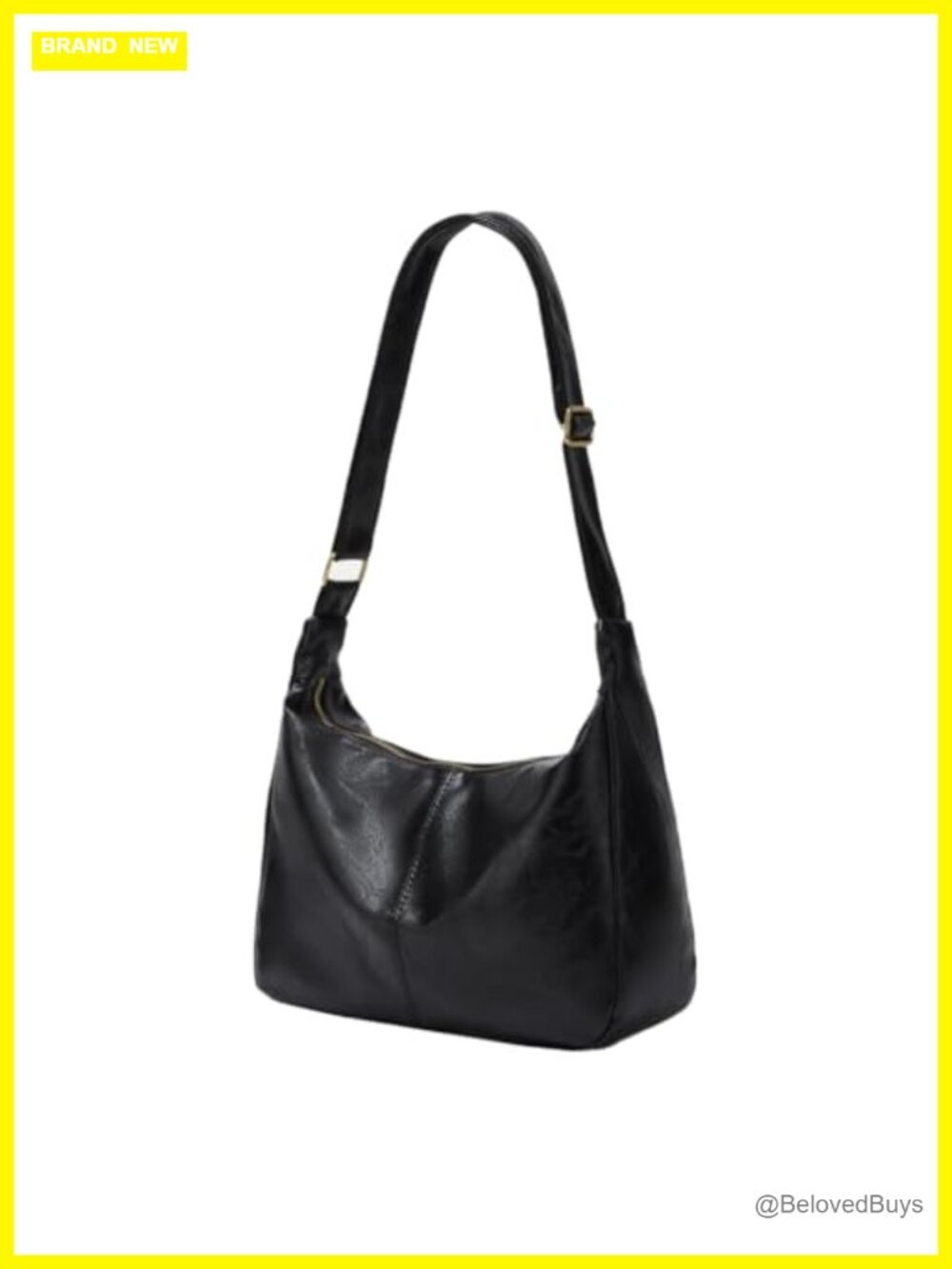 PU Leather Slouchy Hobo Shoulder Bag Crossbody Purse with Zipper
